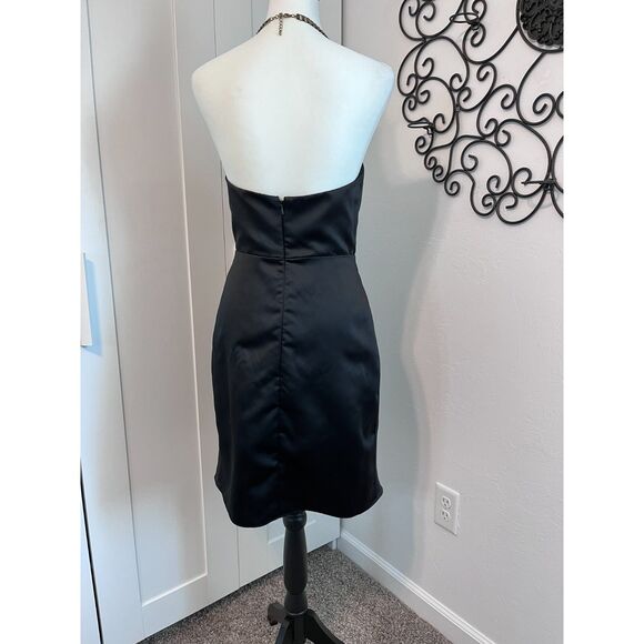Jim Hjelm Occasions Black Strapless Satin Vintage Size 12 Dress - Picture 2 of 13